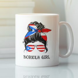 Taza De Café Bandera de personalizable Boricua Chica de Puerto 