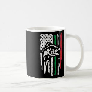 Taza De Café Bandera de pesca italiana americana B para pescado