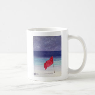 Taza De Café Bandera de playa - tormenta que advierte 1985