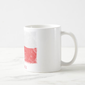 Taza De Café Bandera de Polonia del Grunge