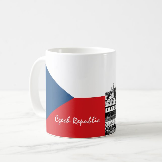 Taza De Café Bandera de Praga y la República Checa - histórico  (Anverso izquierdo)
