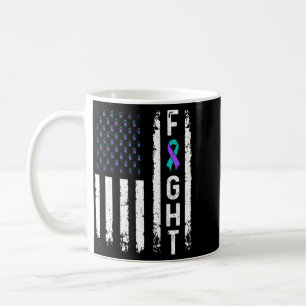 Taza De Café Bandera de prevención del suicidio masculino Lucha