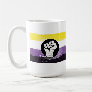 Taza De Café Bandera de protesta pintada no binaria