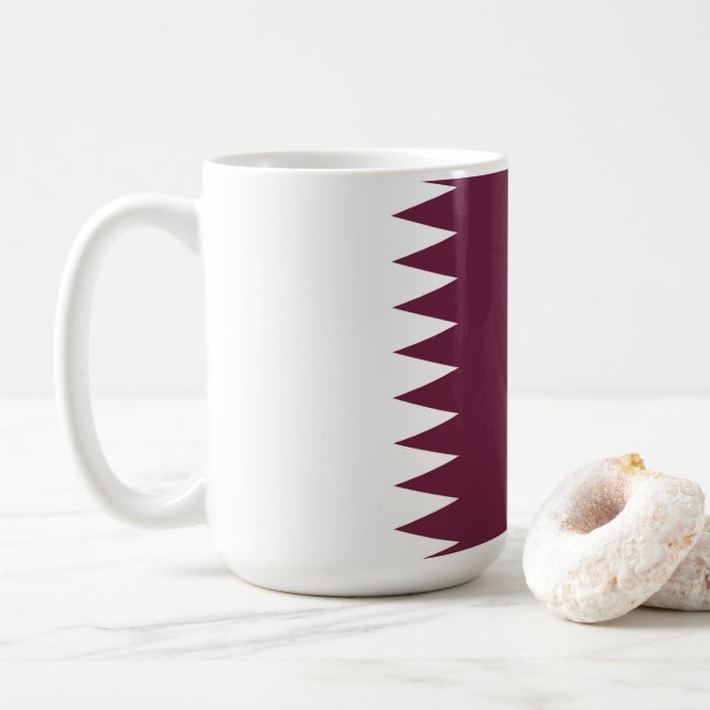 Taza De Café Bandera de Qatar (Con donut)