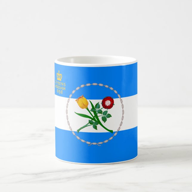 Taza De Café Bandera de Queens (municipio de Nueva York) (Centro)
