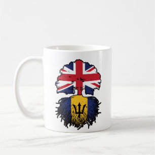 Taza De Café Bandera de raíces británicas de árboles británicos