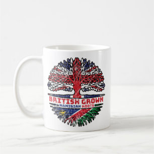 Taza De Café Bandera de raíces de árbol británico de Namibia