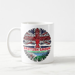 Taza De Café Bandera de raíces de árbol británico de Yibuti