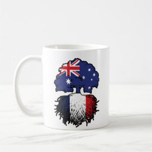 Taza De Café Bandera de raíces de árbol franco-australiano en A