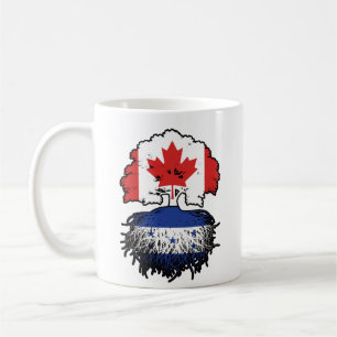Taza De Café Bandera de raíces de árbol hondureño canadiense en
