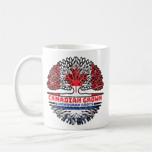 Taza De Café Bandera de raíces de árbol hondureño canadiense en