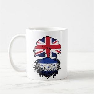Taza De Café Bandera de raíces de árboles británicos hondureños