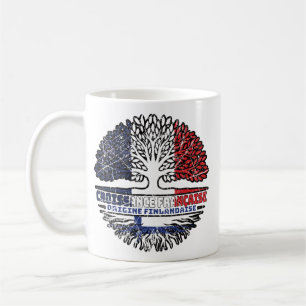 Taza De Café Bandera de raíces de árboles de Francia finlandesa