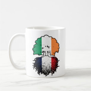 Taza De Café Bandera de raíces de árboles de Irlanda francesa