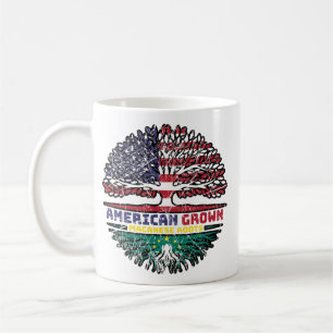 Taza De Café Bandera de raíces de árboles norteamericanos de Ma