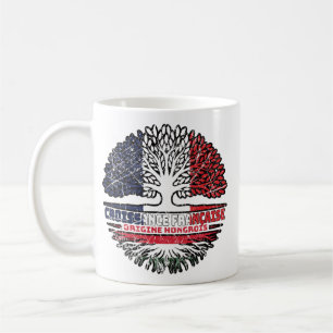 Taza De Café Bandera de raíces húngaras francesas húngaras de á