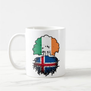 Taza De Café Bandera de raíces islandesas irlandesas islandesas