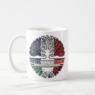 Taza De Café Bandera de raíces italianas francesas francesas it