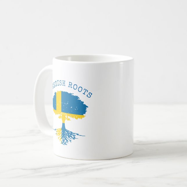 Taza De Café Bandera de raíces suecas (Anverso izquierdo)