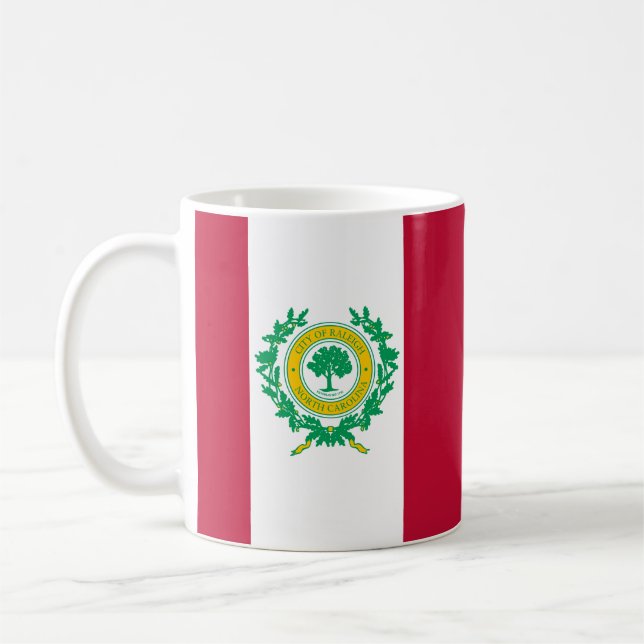 Taza De Café Bandera de Raleigh, café de Carolina del Norte (Izquierda)