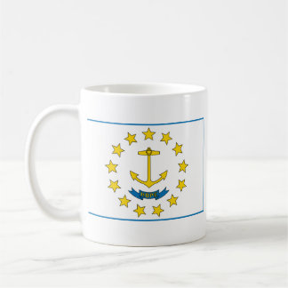 Taza De Café Bandera de Rhode Island + Mapa Mug