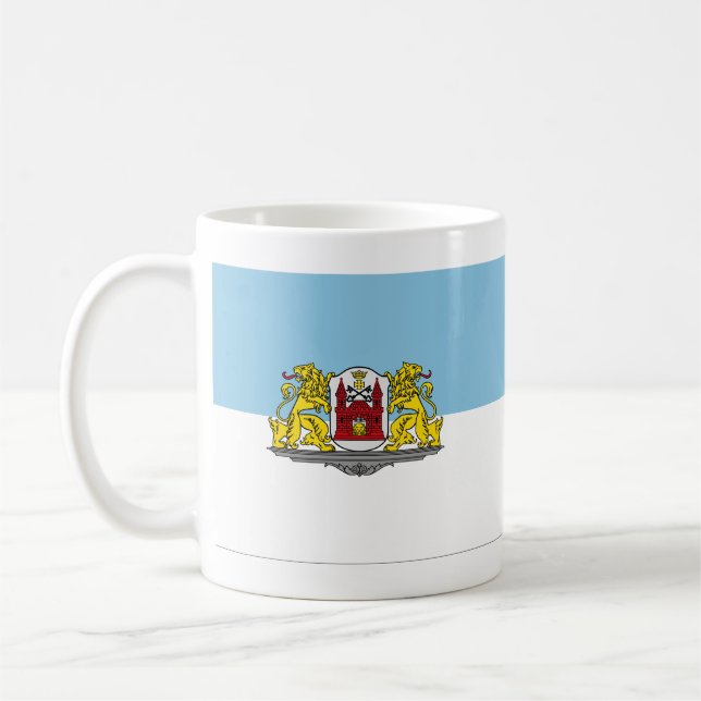Taza De Café Bandera de Riga, Letonia Café Mug (Izquierda)