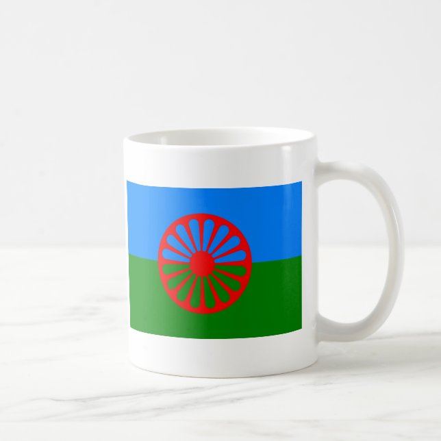 Taza De Café Bandera de Roma (bandera Romani) (Derecha)