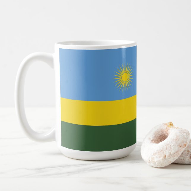 Taza De Café Bandera de Ruanda (Con donut)