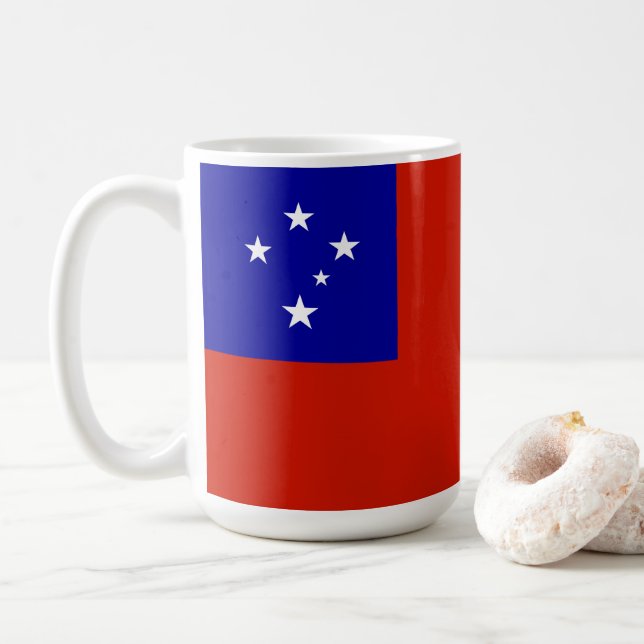 Taza De Café Bandera de Samoa (Con donut)