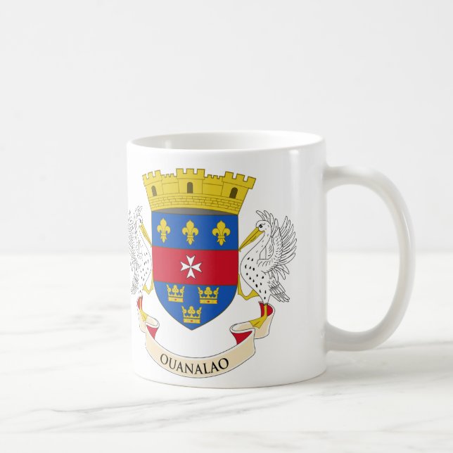 Taza De Café Bandera de San Bartolomé Cerámica Mug (Derecha)