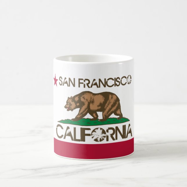 Taza De Café Bandera de San Francisco California (Centro)