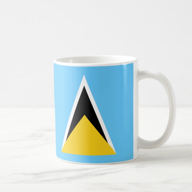 Taza De Café Bandera de Santa Lucía Cerámica Mug (Derecha)