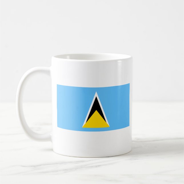 Taza De Café Bandera de Santa Lucía ~ Map Mug (Izquierda)