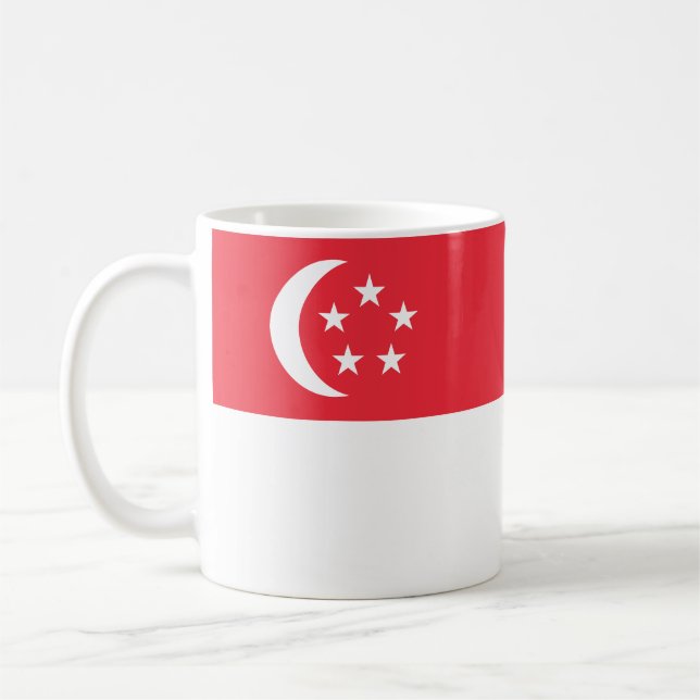 Taza De Café Bandera de Singapur (Izquierda)