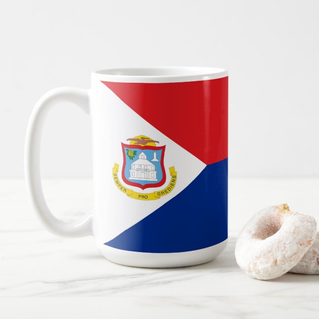 Taza De Café Bandera de Sint Maarten (Con donut)