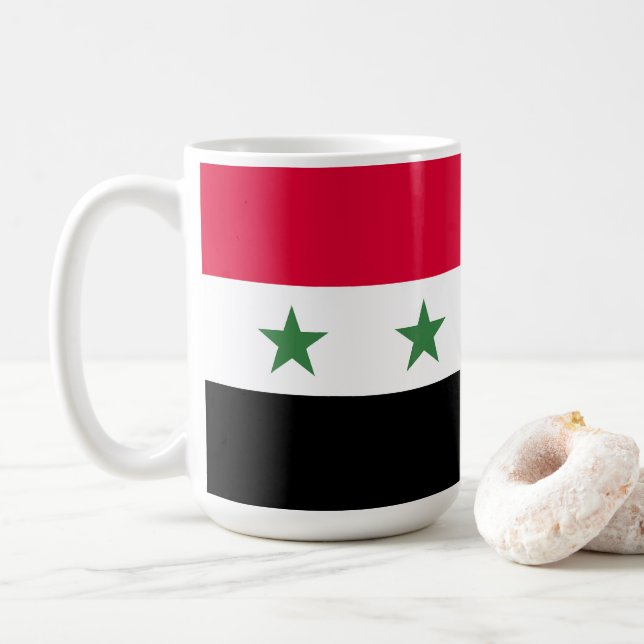 Taza De Café Bandera de Siria (Con donut)