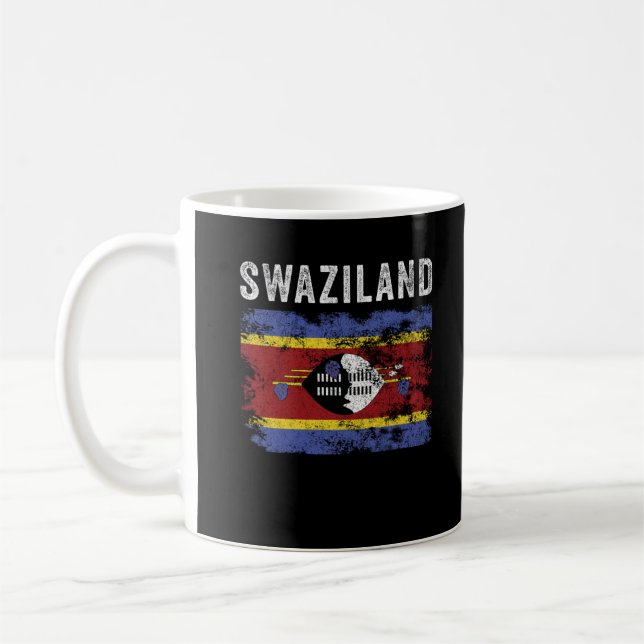 Taza De Café Bandera de Suazilandia en problemas - Bandera de S (Izquierda)