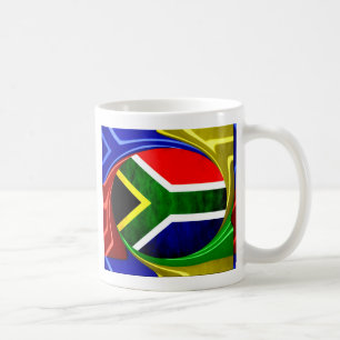 Taza De Café Bandera de Sudáfrica: Dinámico Swirl Motif