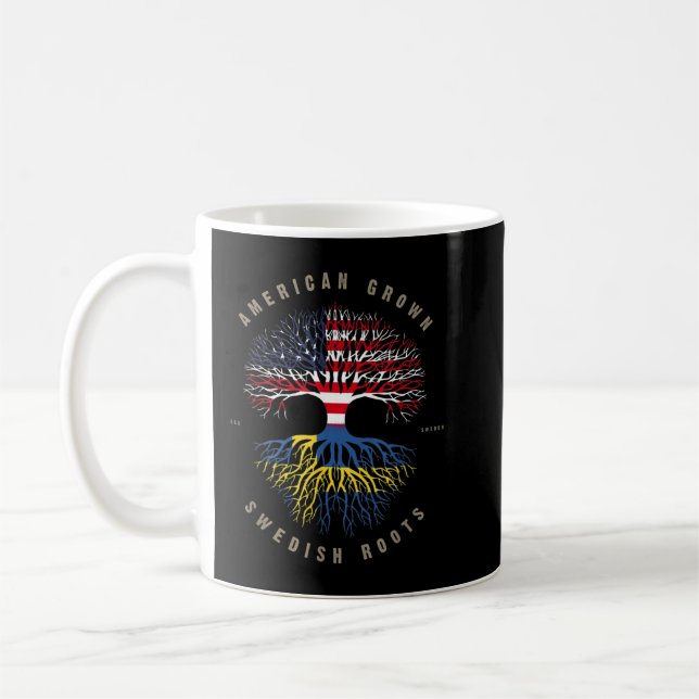 Taza De Café Bandera de Suecia de Estados Unidos cultivado en S (Izquierda)