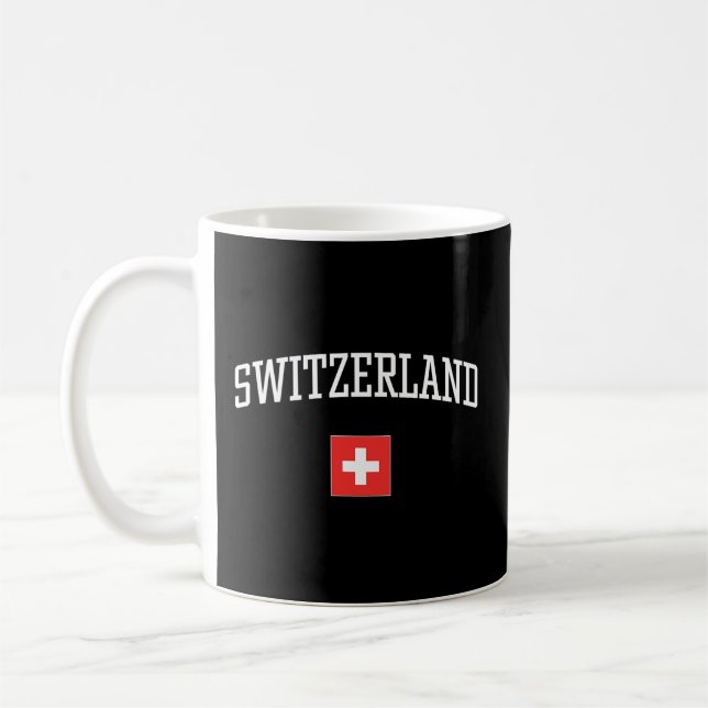 Taza De Café Bandera De Suiza Ama A Tu País (Izquierda)
