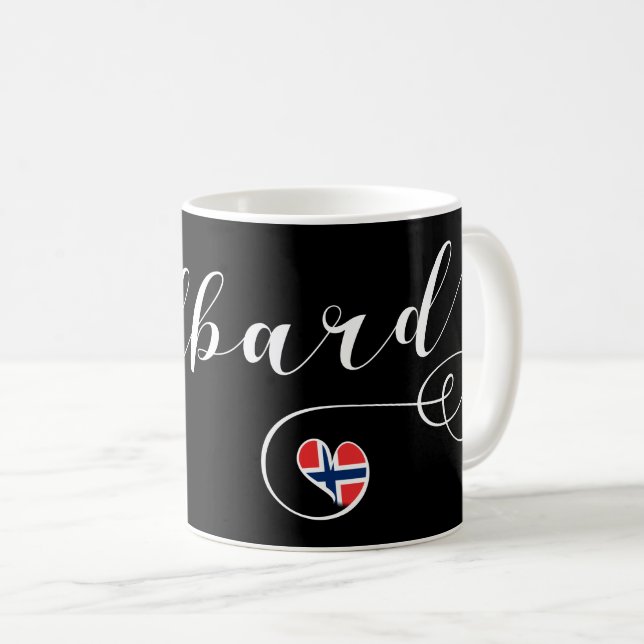 Taza De Café Bandera de Svalbard del Corazón, Spitsbergen, Noru (Anverso derecho)