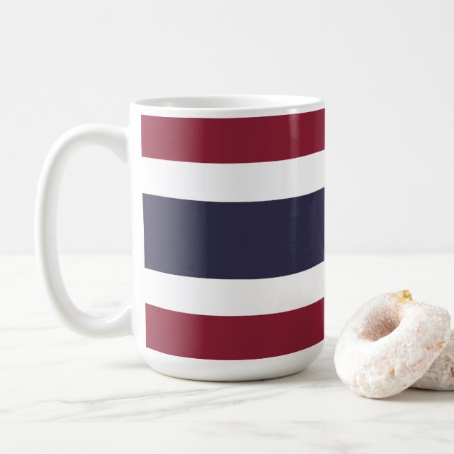 Taza De Café Bandera de Tailandia (Con donut)
