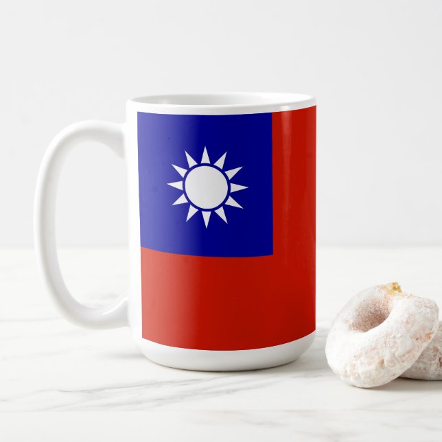 Taza De Café Bandera de Taiwán (Con donut)