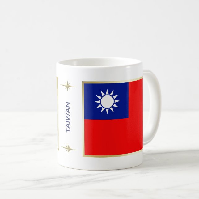 Taza De Café Bandera de Taiwán + Mapa de Mug (Anverso derecho)