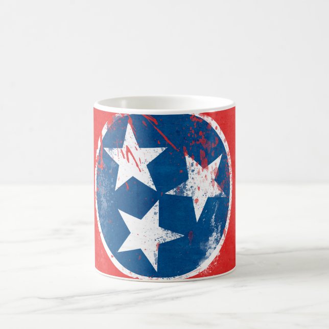 Taza De Café Bandera de Tennessee con problemas (Centro)