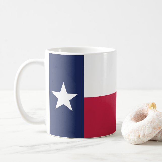 Taza De Café Bandera de Texas (Con donut)