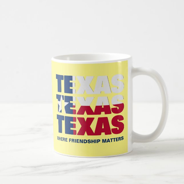 Taza De Café BANDERA DE TEXAS Patriótico personalizado (Derecha)