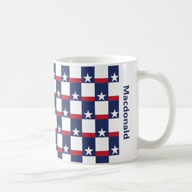 Taza De Café BANDERA DE TEXAS personalizada (Derecha)