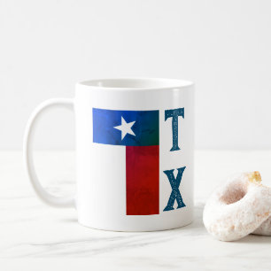 Taza De Café Bandera de Texas (vertical)