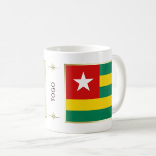 Taza De Café Bandera de Togo + mapa de música